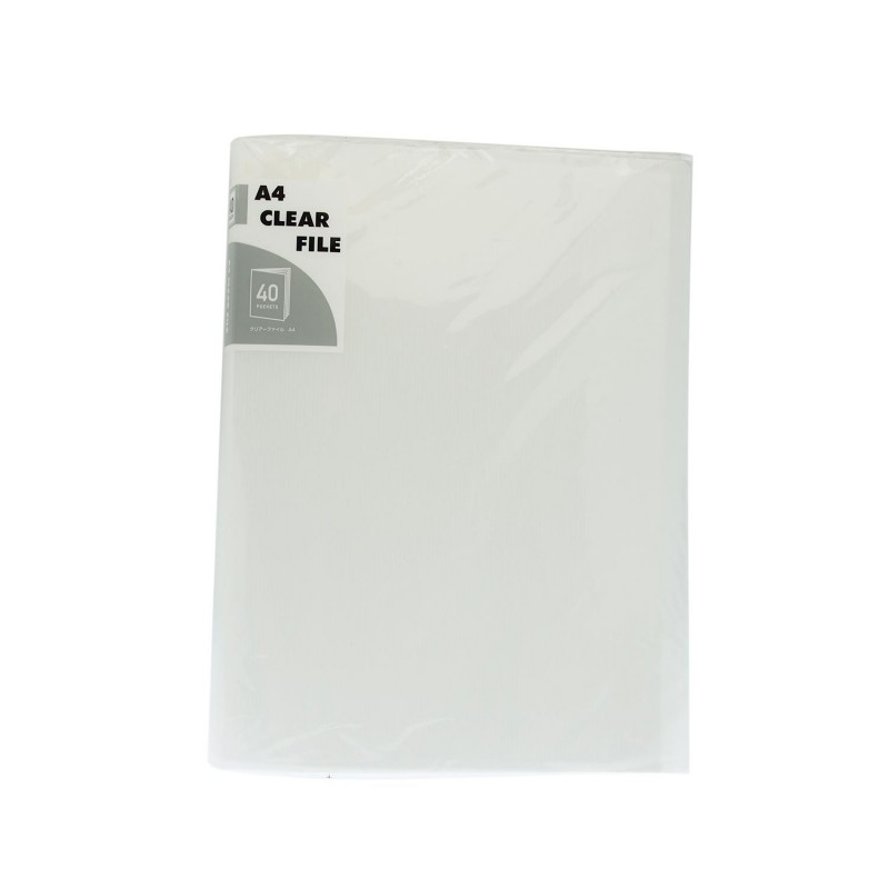 A4 Clear File 40 Pockets Transparent White